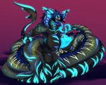 anthro balls big_breasts big_penis breasts claws erection fangs fin fluffy forked_tongue fusion genitals glowing glowing_genitalia gold_fang gynomorph hair intersex looking_at_viewer markings nipples non-mammal_breasts nude penis piercing scale_markings scales shark_tail simple_background smile snake_hood solo tail teeth tongue dariusaurelius mythology darius_aurelius cobra dragon fish hybrid marine mythological_creature mythological_scalie reptile scalie shark snake absurd_res digital_media_(artwork) hi_res