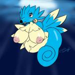 1:1 2018 absurd_res anthro areola armless belly big_belly big_breasts big_butt breasts busty_feral butt cosmicscourge curvy_figure female feral generation_1_pokemon hi_res huge_breasts inverted_nipples marine merfolk mermaidification nintendo nipples nude overweight overweight_anthro overweight_female pokemon pokemon_(species) pokemorph rumpy_apode sea seadra siphon_(anatomy) slightly_chubby solo split_form thick_thighs voluptuous water
