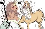 anthro blush hair long_hair looking_at_viewer male open_mouth kkiiyy_oo european_mythology fate_(series) greek_mythology mythology type-moon archer_chiron rider_red_hare centaur equid equid_taur equine humanoid_taur mammal mammal_taur taur