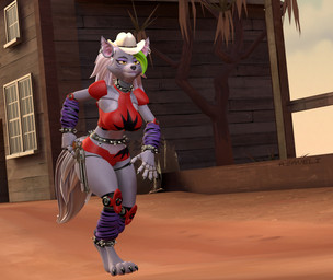 anthro big_breasts breasts clothing colt_single_action_army cowboy_hat female hat headgear headwear machine solo thick_thighs a._saveli mayosplash_(modeler) five_nights_at_freddy's five_nights_at_freddy's:_security_breach scottgames steel_wool_studios big_iron roxanne_wolf roxanne_wolf_(mayosplash) animatronic canid canine canis mammal robot wolf 3d_(artwork) digital_media_(artwork) hi_res source_filmmaker_(artwork)