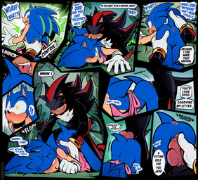 all_fours andromorph andromorph/male andromorph_penetrated anthro anus apron ass_up clothing dialogue dominant dominant_male duo forest genitals hand_on_butt hand_on_tail heart_eyes heart_symbol holding_penis intersex intersex/male intersex_penetrated male male_penetrating male_penetrating_andromorph male_penetrating_intersex outside_sex penetration penile penile_penetration penis penis_in_vagina plant sex speech_bubble star_eyes submissive submissive_andromorph submissive_intersex tail teleportation text tree vaginal vaginal_penetration vulva shaddycatz sega sonic_the_hedgehog_(series) shadow_the_hedgehog sonic_the_hedgehog eulipotyphlan hedgehog mammal 2025 absurd_res comic digital_drawing_(artwork) digital_media_(artwork) english_text hi_res