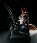 abs anthro bikini bikini_top boots clothing combat_boots female footwear gun muscular muscular_female ranged_weapon rifle shoes sitting solo swimwear two-piece_swimsuit weapon rileyfoxxo blender_cycles canid canine fox mammal red_fox true_fox 3d_(artwork) absurd_res blender_(artwork) digital_media_(artwork) hi_res