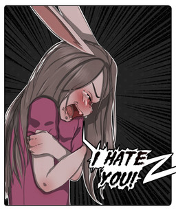 abuse anthro blush bodily_fluids clothed clothing crying eyes_closed female grey_hair hair solo tears teeth tongue yourumi mieri_(yourumi) lagomorph leporid mammal rabbit hi_res