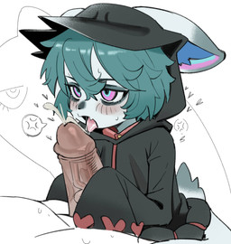 blush blush_lines bodily_fluids clothing cross-popping_vein cum duo erection fellatio female genital_fluids genitals green_hair grey_body grey_skin hair hoodie licking long_sleeves male male/female oral penile penis penis_lick pupils purple_pupils sex simple_background tongue topwear vein veiny_penis jingzhou14848 league_of_legends riot_games tencent vex_(lol) human mammal yordle hi_res