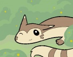 ambiguous_gender blush looking_at_viewer one_eye_closed outside solo wink hidden_mudkip nintendo pokemon furret generation_2_pokemon mammal mustelid pokemon_(species) aliasing digital_media_(artwork) low_res