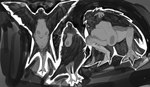 abstract_background anthro avian avian_feet beak big_breasts bird black_body black_feathers black_sclera breasts claws corvid cowhour crouching digitigrade european_mythology feathered_wings feathers feet female greek_mythology grey_body grey_eyes harpy huge_breasts mythological_avian mythological_creature mythology neck_tuft nipples non-mammal_breasts nude oscine passerine ronja_the_robber's_daughter_(series) sagging_breasts simple_background solo standing storvittran tail tail_feathers talons thick_thighs toes tuft wide_hips wing_fingers winged_arms wings