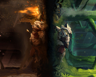 anthro arrow_(weapon) bottomwear clothed clothed_anthro clothed_male clothing duo fire forest fur grass lying male male_anthro on_back outside plant ranged_weapon scared shirt shorts topwear tree weapon srfennec j_hawthorne_(srfennec) rocky_(srfennec) mammal procyonid raccoon absurd_res digital_drawing_(artwork) digital_media_(artwork) hi_res
