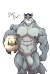 anthro backwards_cap big_muscles big_penis flaccid foreskin genitals male muscular muscular_male nipples nude penis solo yellow_eyes alphamoonlight cartoon_network we_baby_bears we_bare_bears wolf_(we_baby_bears) canid canine canis mammal wolf hi_res