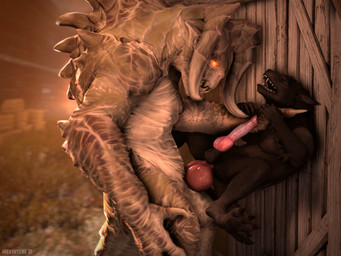 against_surface against_wall anal anal_penetration animal_genitalia animal_penis anthro anthro_on_feral anthro_penetrated asphyxiation ball_size_difference balls bestiality big_penis canine_genitalia canine_penis choking claws duo erection erection_while_penetrated fangs feral feral_penetrating feral_penetrating_anthro fleshlight_position genitals horn interspecies knot larger_feral larger_male looking_pleasured male male/male male_anthro male_feral male_on_anthro male_on_bottom male_on_feral male_on_top male_penetrated male_penetrating male_penetrating_male moan nude on_bottom on_top outside penetration penile penile_penetration penis penis_in_ass penis_size_difference semi-anthro sex size_difference smaller_anthro smaller_male smaller_on_top smaller_penetrated spread_legs spreading stand_and_carry_position standing standing_sex teeth averyhyena bethesda_game_studios fallout microsoft mythology skyrim the_elder_scrolls skyrim_werewolf canid canine canis deathclaw mammal monster mythological_canine mythological_creature scalie werecanid werecanine werecreature werewolf wolf 2017 3d_(artwork) 4:3 digital_media_(artwork) source_filmmaker_(artwork)