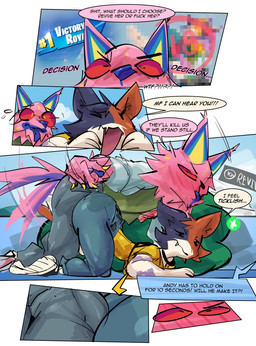 all_fours anthro asking asking_another asking_self asking_what blue_body blue_bottomwear blue_clothing blue_fur blue_jeans blue_nose blue_pants blush blush_lines bottomwear brown_body brown_fur bulge_on_ass butt cheek_tuft clothed clothed_anthro clothed_female clothed_male clothing denim denim_bottomwear denim_clothing dialogue duo facial_tuft female footwear fur fur_tuft head_tuft jacket jeans male male/female multicolored_body multicolored_fur pants pinata pink_body pink_fur pink_speech_bubble red_sclera shirt shoes speech_bubble tail talking_to_another talking_to_self text topwear tuft white_body white_fur white_speech_bubble yellow_clothing yellow_shirt yellow_topwear sirkerner epic_games fortnite andy_fangerson cate_meowdy alebrije animate_inanimate calico_cat canid canine canis domestic_cat felid feline felis living_pinata mammal wolf absurd_res comic english_text hi_res