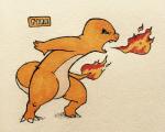 2016 4_fingers action_pose ambiguous_gender angry anthro arms_back biped black_sclera blue_eyes breath_powers charmander claws countershade_tail countershade_torso countershading elemental_manipulation english_text fangs featureless_crotch fingers fire fire_breathing fire_manipulation firefightdex flaming_tail full-length_portrait generation_1_pokemon hatching_(art) leaning leaning_forward long_tail marco_fanjul multicolored_body multicolored_skin nintendo nude open_mouth orange_body orange_skin orange_tail pen_(artwork) pokemon pokemon_(species) portrait pose reptile scalie shaded shadow side_view simple_background solo standing tail tan_body tan_countershading tan_skin tan_tail teeth text toe_claws toony traditional_media_(artwork) two_tone_body two_tone_skin two_tone_tail white_background white_claws