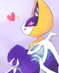 anthro anthrofied big_breasts blush breast_squeeze breasts female hand_on_breast heart_symbol holding_breast looking_at_viewer nipples open_mouth pokemorph purple_background simple_background smile solo squeezing wings dralighieri nintendo pokemon generation_7_pokemon legendary_pokemon lunala mammal pokemon_(species) hi_res