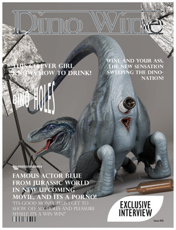 alcohol anal anal_penetration anus beverage butt clothing female feral fishnet_clothing genitals looking_at_viewer looking_back magazine makeup nude object_in_ass penetration presenting presenting_hindquarters raised_tail solo tail text tongue tongue_out vulva wine wine_bottle dododragon56 jurassic_park jurassic_world universal_studios blue_(jurassic_world) dinosaur dromaeosaurid prehistoric_species reptile saurischian scalie theropod velociraptor absurd_res hi_res superabsurd_res