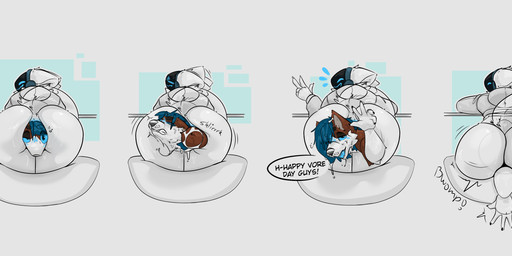 almost_fully_inside ambiguous_gender anal anal_vore anthro anus arm_in_anus between_buttocks big_ears blue_anus blue_eyes blue_hair blue_mouth blue_tongue blush bodily_fluids body_in_anus bottomless butt butt_focus butt_shot bwomp chair clothed clothing covered_in_goo duo endosoma fluffy fluffy_tail furniture gesture hair hand_gesture hoodie hoodie_only living_buttplug living_insertion looking_at_viewer looking_back machine male male_prey neck_tuft on_chair open_mouth rear_view reverse_facesitting safe_vore same_size_vore sitting sitting_on_another sitting_on_chair slap slime standing stretched_anus sweat sweaty_butt tail tongue topwear topwear_only tuft v_sign vore wave gurglegluts vore_day vore_day_2025 buddy_(gurglegluts) jay_(gurglegluts) canid canine canis domestic_dog mammal mixed_breed protogen shepsky 3:1 absurd_res comic hi_res sequence