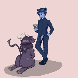 anthro backsack balls clothed clothing cross duo flaccid genitals gynomorph hand_on_hip horn intersex kneeling male nipple_piercing nipples penis penis_poking_out piercing priest priest_robes religion shinxes bible baphomet_(deity) john_ward animal_humanoid bovid caprine caprine_demon cat_humanoid deity demon felid felid_humanoid feline feline_humanoid goat_demon humanoid mammal mammal_humanoid 1:1