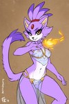 2019 5_fingers anthro armlet belly_dancer black_nose blaze_the_cat bottomwear bra breasts claws clothed clothed_anthro clothed_female clothing conditional_dnp costume crotch_apron digital_media_(artwork) dipstick_tail domestic_cat elemental_manipulation eyebrows eyelashes felid feline felis female female_anthro finger_claws fingers fire fire_manipulation fluff-kevlar forehead_gem fur gem genitals green_eyes hair ineffective_clothing ineffective_loincloth lingerie loincloth looking_at_viewer mammal markings multicolored_body multicolored_fur navel nipples portrait purple_body purple_fur pussy sega signature slave_leia_costume smile solo sonic_the_hedgehog_(series) star_wars tail tail_markings three-quarter_portrait tied_hair translucent translucent_clothing translucent_loincloth tuft two_tone_body two_tone_fur underwear white_body white_fur yellow_eyes