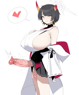 2_horns armwear asian_clothing balls bangs bare_shoulders big_balls big_breasts big_penis black_armwear black_bottomwear black_bridal_gauntlets black_clothing black_hair black_skirt blunt_bangs blush blush_lines bodily_fluids bottomwear breasts bridal_gauntlets broken_horn clothing crossgender detached_sleeves ear_piercing ear_ring east_asian_clothing erection ftg_crossgender fti_crossgender genitals gradient_horn gynomorph hair halo heart_symbol hoop_ear_ring horn huge_breasts huge_penis intersex japanese_clothing kimono long_penis looking_at_viewer mole_under_eye nipple_outline not_furry penis piercing pleated_skirt ring_piercing shaking short_hair side_boob simple_background skirt smile smiling_at_viewer solo speech_bubble sweat sweaty_body sweaty_skin trembling vein veiny_balls veiny_penis white_background white_clothing white_kimono wide_sleeves yellow_eyes xipa_(artist) blue_archive nexon amachi_niya_(blue_archive) horned_humanoid humanoid 5:6 absurd_res digital_drawing_(artwork) digital_media_(artwork) hi_res