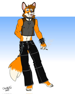 anthro barbell_piercing barefoot blue_eyes bottomwear bracelet brown_hair chain chain_bracelet cigarette cigarette_smoke clothing collar ear_piercing ears_up feet fox_tail fur hair holding_cigarette holding_object humanoid_feet jewelry looking_aside male muscular muscular_anthro muscular_male navel navel_piercing necklace nipple_piercing nipples orange_body orange_fur pants piercing plantigrade shirt smoke solo spiked_bracelet spiked_collar spikes tail tank_top tongue tongue_out topwear white_body white_fur bartek22 chris_the_fox_(bartek22) canid canine fox mammal hi_res