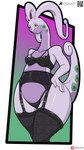 anthro bottom_heavy breasts clothing female lingerie pear-shaped_figure small_breasts solo thick_thighs wide_hips xdiegosilvax nintendo pokemon generation_6_pokemon goodra pokemon_(species) 9:16 absurd_res hi_res