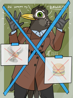 anthro bottomwear burger clothing coat collared_shirt dress_shirt emoji female feral food glass grin grinning_at_viewer leaning_on_object obsessed pants photo shirt smile smiling_at_viewer solo topwear trenchcoat wide_eyed fish_birb robin_(fish_birb) american_robin avian bird oscine passerine robin_(bird) thrush_(bird) true_thrush absurd_res hi_res