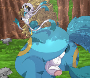 anthro anus balls big_balls big_butt big_penis butt detailed_background femboy florest genitals huge_butt huge_thighs humanoid_genitalia humanoid_penis male penis smile solo thick_thighs yamizinhuu nintendo pokemon arcanine canid canine eeveelution generation_1_pokemon generation_2_pokemon generation_6_pokemon houndoom hybrid mammal pokemon_(species) sylveon umbreon absurd_res hi_res