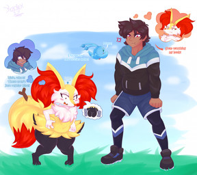 3_toes 4_fingers ambiguous_gender angry anthro black_body black_fur blush body_swap brown_eyes brown_hair clenched_hands clothing dialogue fangs feet female fingers frown ftm_transformation fur gender_transformation grass group hair hoodie male mtf_transformation multicolored_body multicolored_fur open_mouth outside plant pokemon_speak red_body red_eyes red_fur species_transformation teeth text toes topwear transformation trio white_body white_fur wide_hips yellow_body yellow_fur korick17 nintendo pokemon axel_(poke789) braixen generation_4_pokemon generation_6_pokemon human humanoid legendary_pokemon mammal manaphy pokemon_(species) english_text hi_res tagme