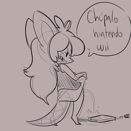 angry anthro bodily_fluids bottomwear clothed clothing clothing_lift female genital_fluids hair peeing peeing_on_electronics piss_destruction skirt skirt_lift solo text urine watersports tibbs mythology nintendo wii star_(tibbs) dragon mythological_creature mythological_scalie scalie 1:1 absurd_res hi_res sketch spanish_text translated