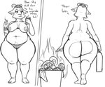 anthro belly big_breasts big_butt bracelet breasts bucket burning butt case cellulite cigarette container elderly elderly_female electronics feet female fur genitals hair hairy_pussy half-closed_eyes horn humanoid_feet humanoid_hands jewelry mature_anthro mature_female narrowed_eyes navel nipples nude open_mouth overweight overweight_anthro overweight_female phone plantigrade pubes pussy simple_background smoke solo text thick_thighs white_background wide_hips oystercatcher7 blue_sky_studios ferdinand_(film) the_story_of_ferdinand lupe_(ferdinand) bovid caprine domestic_goat goat mammal digital_media_(artwork) english_text hi_res monochrome sketch