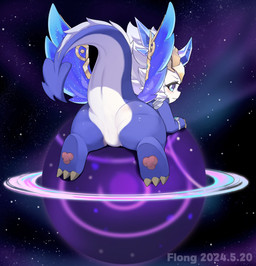 3_toes ambiguous_gender blush butt featureless_crotch feet feral hindpaw looking_at_viewer looking_back looking_back_at_viewer multicolored_body null paws presenting presenting_hindquarters purple_body rear_view seductive space spacescape tail toes two_tone_body white_body wings young kusan_nei mythology dragon mythological_creature mythological_scalie scalie 2024 absurd_res hi_res
