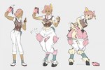 anthro anus blush bottomwear breast_growth breasts bulge clothing ear_piercing electronics expansion female footwear fur gender_transformation gesture gloves grey_background growth hair hand_gesture hand_on_butt handwear holding_object holding_phone hooves human_to_anthro iilima looking_at_viewer male mtf_transformation pants phone piercing pink_body pink_fur pink_hair selfie shoes short_hair simple_background smile species_transformation tail tail_growth thigh_expansion torn_clothing transformation v_sign vulva white_bottomwear white_clothing white_pants pika-moo nintendo pokemon ilima_(pokemon) deerling generation_5_pokemon human mammal pokemon_(species) hi_res