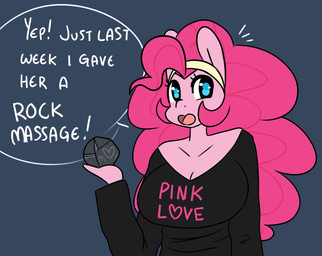 anthro anthrofied female solo text somescrub friendship_is_magic hasbro my_little_pony hugtastic_pinkie_pie pinkie_pie_(mlp) earth_pony equid equine horse mammal pony 2015 digital_media_(artwork) english_text hi_res