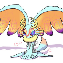 ambiguous_gender anthro antlers biped black_sclera bottomless bottomless_ambiguous bottomless_anthro chest_tuft clothed clothing colored_nails digitigrade dipstick_tail fingernails fluffy fluffy_tail fur head_wings heart_symbol horn huge_wings kneeling markings mouthless multicolored_body multicolored_eyes multicolored_fur nails neck_tuft orange_body orange_fur pink_eyes pupils purple_fingernails purple_nails simple_background solo sweater tail tail_markings tan_body tan_fur teal_body teal_eyes teal_fur three-quarter_view topwear tuft unusual_wing_placement virgin_killer_sweater white_background wings soldering_1 kirby_(series) kirby_and_the_forgotten_land meme_clothing nintendo fecto_elfilis alien chinchilla chinchillid mammal rodent starling_(kirby) 1:1 2022 digital_drawing_(artwork) digital_media_(artwork) full-length_portrait hi_res japanese_description meme portrait signature