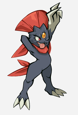 ambiguous_gender anthro claws eyelashes feathers forehead_gem gem hand_behind_head one_eye_closed open_mouth open_smile raised_arm simple_background smile solo standing tail tail_feathers teeth toe_claws tongue tongue_out white_background darkluxia nintendo pokemon generation_4_pokemon pokemon_(species) weavile aliasing binary_drawing digital_drawing_(artwork) digital_media_(artwork)