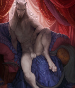animal_genitalia anthro balls chair claws curtains detailed_background fangs finger_claws floppy_ears fur furniture genitals hair horn light looking_at_viewer male nude_anthro nude_male on_chair paws penis presenting presenting_balls presenting_penis sheath sitting sitting_on_chair solo spade_tail tail teeth toe_claws white_body white_fur white_hair window conditional_dnp oouna yul_(elfox) bovid caprine goat mammal 2021 digital_media_(artwork) hi_res lighting signature