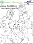 anthro ball basketball_(ball) border_collie bottomwear bulge cam_collins canid canine canis clothing collie domestic_dog group herding_dog jesse_collins looking_at_viewer low-angle_view male mammal pastoral_dog roni_collins sheepdog shorts smile trio wolfblade