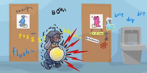 3_toes 4_fingers anthro barely_visible_underwear belly big_belly blush bodily_fluids bottomwear clothing denim denim_bottomwear denim_clothing desperation door drinking_fountain dripping_water feet female female_anthro fingers genital_fluids grey_body grey_hair hair huge_belly jeans knock-kneed locked_door omorashi out_of_order panties pants photo purple_eyes scut_tail shaking short_tail sweat tail tears teeth toes topwear trembling underwear urine bombality lagomorph leporid mammal rabbit absurd_res hi_res