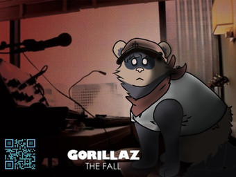 electric_guitar electronics feral guitar kerchief male microphone musical_instrument plucked_string_instrument solo string_instrument toony gamekun gorillaz gorillaz_(album) domestic_ferret mammal mustelid musteline true_musteline weasel