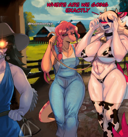 animal_print animal_print_bikini anthro bikini clothing cow_print cow_print_bikini female group imminent_milking pattern_bikini pattern_clothing pattern_swimwear swimwear text trio_focus two-piece_swimsuit deadassspider cavemanon_studios i_wani_hug_that_gator snoot_game callie_(snoot_game) lunara_(iwhtg) mia_moretti allosauroid bambiraptor carcharodontosaurid concavenator dinosaur dromaeosaurid hadrosaurid ornithischian ornithopod parasaurolophus prehistoric_species reptile saurischian scalie theropod absurd_res digital_drawing_(artwork) digital_media_(artwork) english_text hi_res