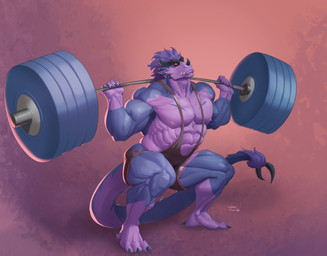 anthro big_muscles claws clothed clothing exercise facial_horn fangs feet horn male muscular muscular_anthro muscular_male nipples nose_horn pecs red_eyes solo tail talons teeth text toes weightlifting weights workout wrestling_singlet love_sushi european_mythology mythology velrax dragon mythological_creature mythological_scalie scalie western_dragon wingless_dragon absurd_res artist_name hi_res