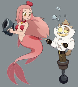5_fingers anthro brown_body brown_fur cement cement_shoes d6 dice duo female finger_gun fingers fur gesture hair hand_gesture jewelry male mermaidification multicolored_body multicolored_fur muscular necklace ponytail seashell shell shortstack simple_background split_form tail underwater water white_body white_fur flowerpigeon73 ankama dofus dofus:_kerub's_bazaar kerub_crepin lou_(dofus) aquatic canid canine demigod domestic_cat ecaflip felid feline felis hybrid mammal merfolk ouginak 2020 digital_media_(artwork) hi_res