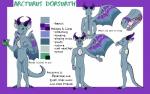 anthro digitigrade grey_body grey_scales horn male scales solo tail text wings andromedahl mythology arcturus_dorsurth dragon mythological_creature mythological_scalie scalie 2018 absurd_res digital_media_(artwork) english_text flat_colors hi_res model_sheet