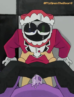 ambiguous_fluids anthro bodily_fluids breath checkered checkered_floor clothing drooling duo edging fur gloves grunting hands_around_waist handwear heterochromia lidded_eyes looking_at_viewer male male/male moan on_ground panting penetration plapping purple_body purple_fur red_clothing red_suit saliva suit sweat teardrop tears yellow_clothing yellow_gloves yellow_handwear plzopenthedoor8 metallicfox0_(va) glitch_productions the_amazing_digital_circus caine_(tadc) jax_(tadc) lagomorph leporid mammal rabbit animated loop short_playtime sound video voice_acted