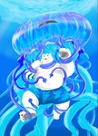 anthro belly big_belly bottomwear bound clothing duo feet feral fur humanoid_hands kemono male moobs nipples overweight overweight_male scar shorts swimwear tentacles underwater water white_body white_fur morino8484 bear cnidarian jellyfish mammal marine medusozoan polar_bear ursine 2022 hi_res