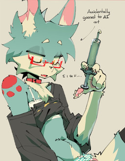 anthro barely_visible_genitalia blue_body blue_fur bodily_fluids bottomwear bulge cheek_tuft chest_tuft clothed clothing collar countershading cum cum_syringe eyewear facial_tuft fur genital_fluids genitals glasses humor inner_ear_fluff male male_anthro navel panties pattern_bottomwear pattern_clothing pattern_panties pattern_underwear pawpads penis raised_clothing raised_shirt raised_topwear shirt solo striped_bottomwear striped_clothing striped_panties striped_underwear stripes syringe text topwear tuft underwear khatnid catnip_(khatnid) domestic_cat felid feline felis mammal 2025 english_text hi_res