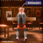 anthro anus butt clothing female footwear genitals hooters_uniform panties pubes pussy socks solo underwear monarquis hooters momo_(monarquis) felid mammal pantherine snow_leopard 3d_(artwork) absurd_res digital_media_(artwork) hi_res