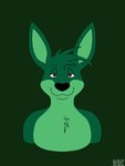 anthro fur green_background green_body green_ears green_fur green_hair hair looking_at_viewer male male_anthro nude nude_male simple_background smile solo yoshiknight2 duncan_roo kangaroo macropod mammal marsupial 2022 3:4 absurd_res bust_portrait hi_res portrait male_(lore)