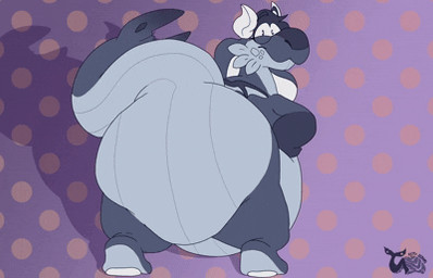anthro belly belly_jiggle belly_overhang big_belly big_butt blue_body blue_hair butt butt_jiggle female hair horn huge_belly huge_butt jiggling looking_at_viewer looking_back monobutt nude obese obese_anthro obese_female overweight overweight_anthro overweight_female pear-shaped_figure purple_background purple_eyes rear_view simple_background solo tail teasing teasing_viewer teasing_with_butt thick_tail toony wide_hips wings fatty-sashimi komi_(fatty-sashimi) aquatic cetacean hybrid mammal whale_dragon 2d_animation animated digital_media_(artwork) low_res