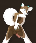 anthro anus backsack balls biped butt erection genitals humanoid_genitalia humanoid_penis looking_back male nude penis presenting raised_tail simple_background solo spread_legs spreading standing tail jailbird chexy canid canine canis domestic_dog husky mammal nordic_sled_dog spitz digital_media_(artwork) shaded