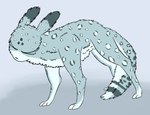 ambiguous_gender blue_body blue_fur eyes_closed feral fluffy fur leopard_spots markings multicolored_body multicolored_fur paws solo spots spotted_markings striped_markings stripes dreamingofcake rain_world videocult saint_(rain_world) slugcat