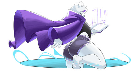 anthro belt big_butt book bottomwear butt cape casting_spell clothing eyewear glasses grimoire magic magic_user male portal shorts solo thick_thighs i_will_dance_only_if_the_beat_is_funky bear mammal polar_bear ursine 5:3 absurd_res hi_res